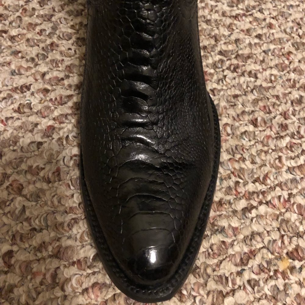 Ostrich skin boots